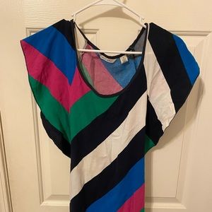 Thigh Length Color Block Dress.